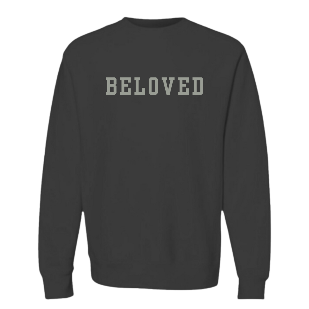 'Beloved' Heavyweight Oversized Crewneck in Black