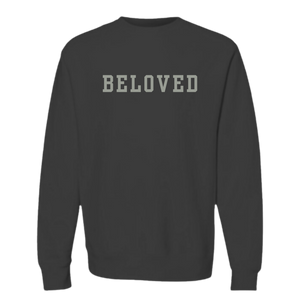 'Beloved' Heavyweight Oversized Crewneck in Black