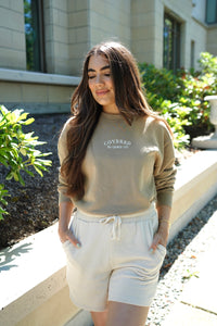'Covered By Grace Co.' Oversized Crewneck in Sandstone
